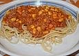 Spaghettiso&szlig;e mit Hack und Mais