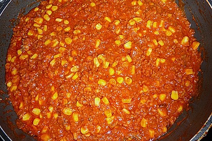 Spaghettiso&szlig;e mit Hack und Mais 2