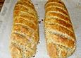 Gesundes und leichtes Weizenbrot mit Haferflocken und Mohn