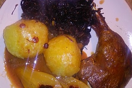 Gänsekeulen auf Rotkohl 8