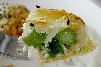 Bl&auml;tterteigt&auml;schchen mit Spargel - Prosciutto - Mascarpone - F&uuml;llung 5