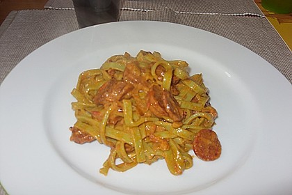 Pasta mit Chorizo - Zwiebel - Sauce 41