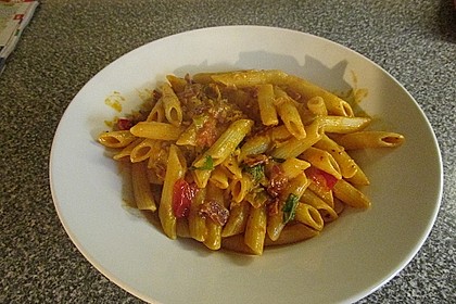 Pasta mit Chorizo - Zwiebel - Sauce 28