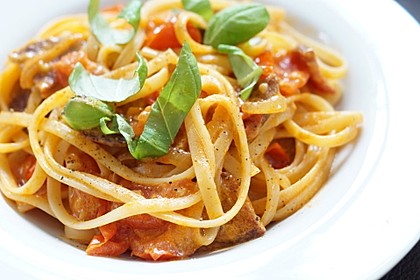 Pasta mit Chorizo - Zwiebel - Sauce 1
