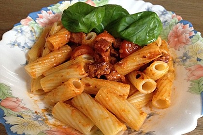 Pasta mit Chorizo - Zwiebel - Sauce 35