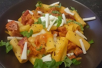 Pasta mit Chorizo - Zwiebel - Sauce 17