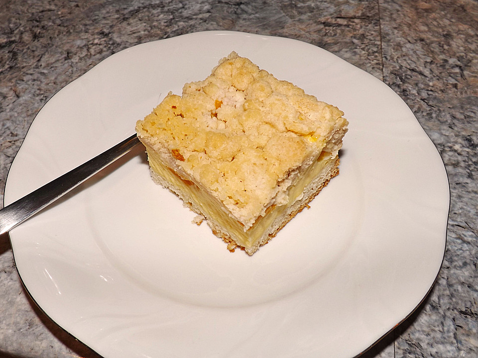 Saftiger Käsekuchen mit Aprikosen und Streuseln (Rezept mit Bild ...