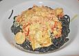 Spaghetti di Sepia in einer feurigen Scampi - Sauce