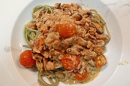 Spaghetti di Sepia in einer feurigen Scampi - Sauce 3