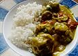 Hackfleischb&auml;llchen in Curry - Rahmso&szlig;e