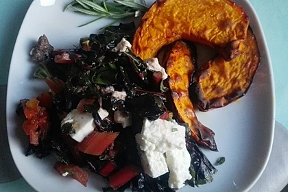 Hackfleischpfanne mit Mangold und Feta - Käse 4