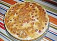 Quarktorte ohne Boden mit Sauerkirschen