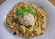 Schnelle Putenpfanne mit Zucchini in Currysauce