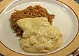 Vegetarische S&uuml;&szlig;kartoffelpuffer mit Mango - Senfcreme