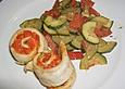 Fischr&ouml;llchen auf Zucchini - Paprika - Gem&uuml;se