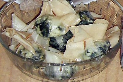 Frittierte Feta - Spinat - Taschen