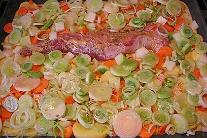 Lungenbraten mit Gem&uuml;se aus dem Ofen 2