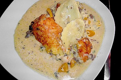 B&auml;rlauchcappelloni mit Hackfleischso&szlig;e, &uuml;berbacken 1