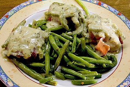 &Uuml;berbackene Schweinemedaillons mit Edelpilzk&auml;sesauce 2