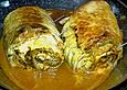 Dezemberkinds Schnitzelroulade mit K&auml;se &uuml;berbacken