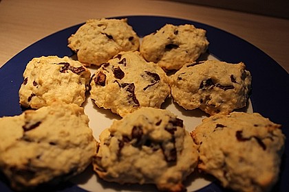 Kokoscookies mit Raspelschokolade