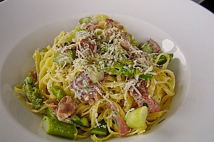 Spargel mit Schinken und Pasta 4