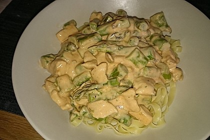 Spargel in rosa Basilikum - Käse - Sauce mit Filet vom Schwein, Huhn oder Pute 21