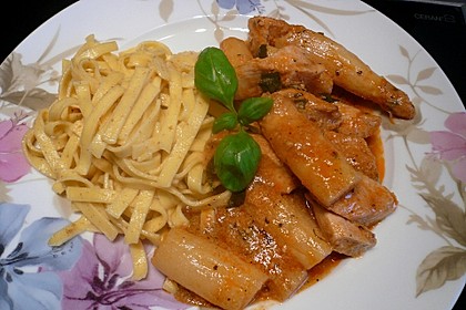 Spargel in rosa Basilikum - Käse - Sauce mit Filet vom Schwein, Huhn oder Pute 30