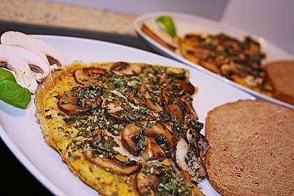 Pizza - Omelette mit Champignons 2