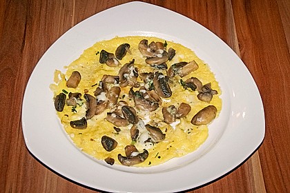 Pizza - Omelette mit Champignons 6