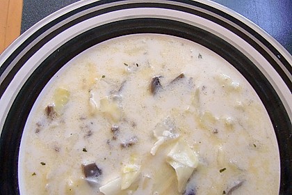 Wei&szlig;kohl - Lauch - K&auml;sesuppe