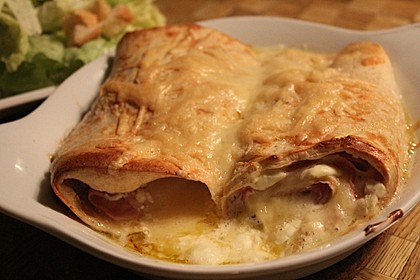 Überbackene Schinken - Käse - Crepes 1