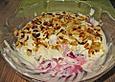 Frischk&auml;senachtisch mit Kirschen.
