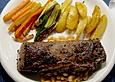 Lammlende in Kr&auml;utermarinade auf Julienne -  Gem&uuml;se