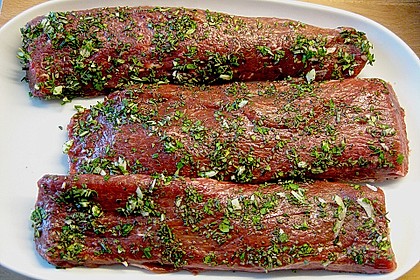 Lammlende in Kr&auml;utermarinade auf Julienne -  Gem&uuml;se 1