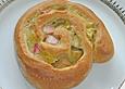 Hefeschnecken mit Pudding und Rhabarber