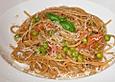 Spaghetti mit Erbsen - Speck - Sauce