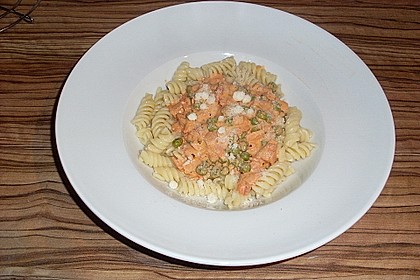 Spaghetti mit Erbsen - Speck - Sauce 1