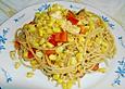 Spaghetti mit Gefl&uuml;gel und Gem&uuml;se