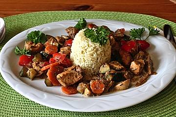 Mediterrane Pfanne mit Hühnchen