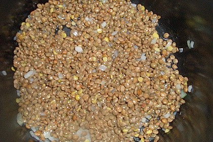 Linsen - Wurstsalat mit Honig - Senfsoße 4
