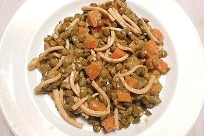 Linsen - Wurstsalat mit Honig - Senfsoße 1