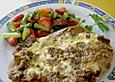 Erdbeer - Spargelsalat mit &uuml;berbackenem Schnitzel von Sarah