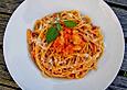 Spaghetti mit Putenfleisch