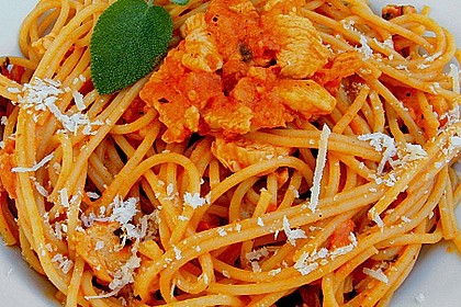 Spaghetti mit Putenfleisch 3