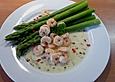 Zweierlei Spargel mit Garnelen