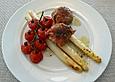 Spargel in Vanillebutter mit Hack - Tournedos