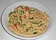 Sommerliche Pasta mit Garnelen, Tomaten und Rucola