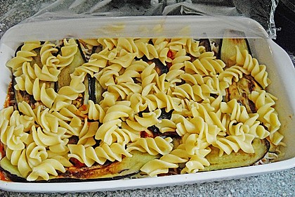 Auberginen mit Pasta und K&auml;se 1