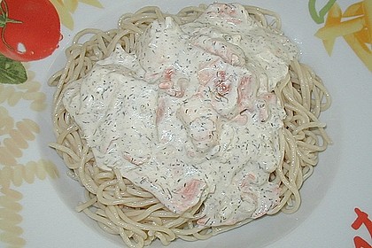 Bandnudeln in Lachssauce 10